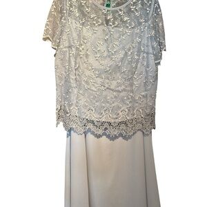 Elegant White Lace Maxi set
